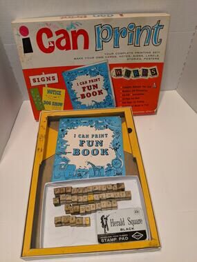 Vintage 1960'S I Can Print Letterpress Children's Set Platt & Munk Rare
